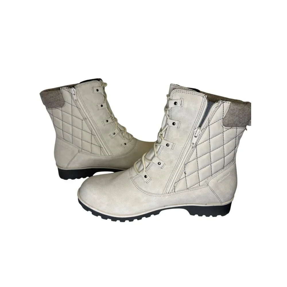 JBU Jambu Summit Women's Boots Waterproof White Lined Quilted Winter Size 11 NIB